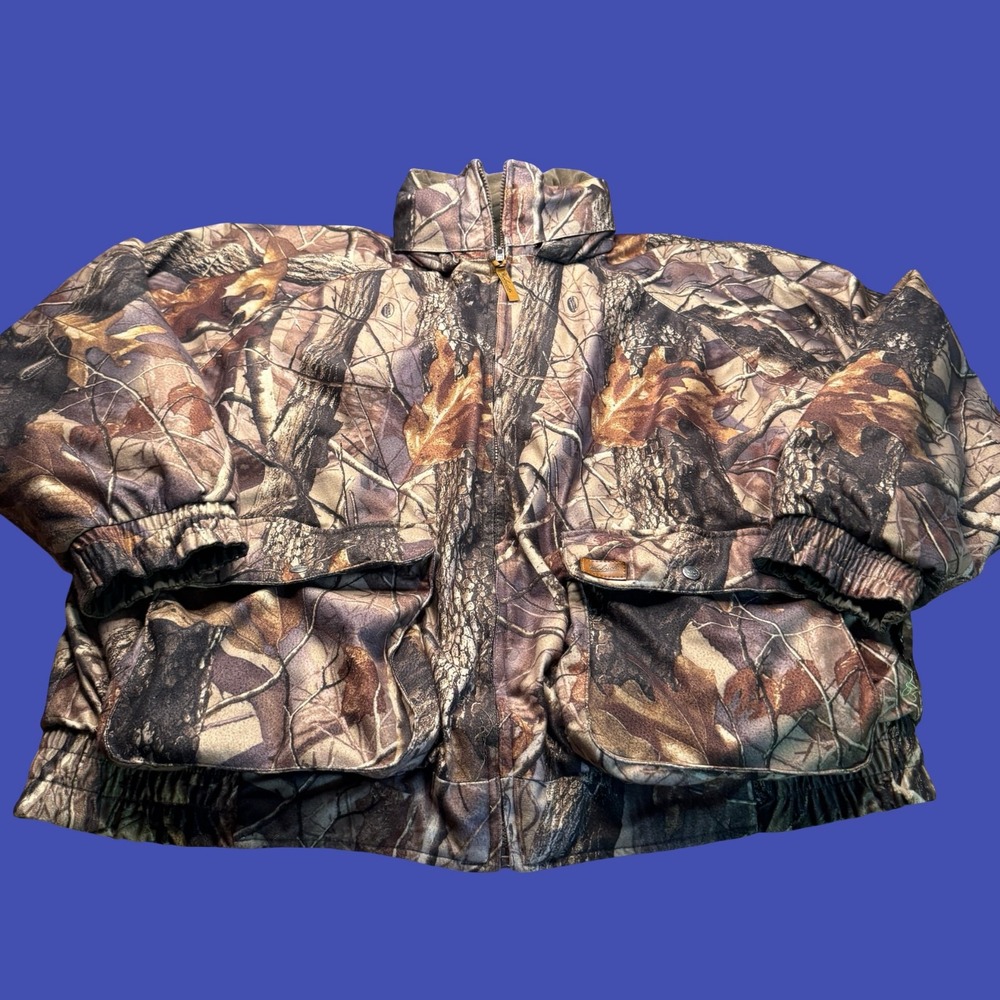 Woolrich 2XL Reversible Camo Hunting Jacket Thermore Insulated Brown Outdoors